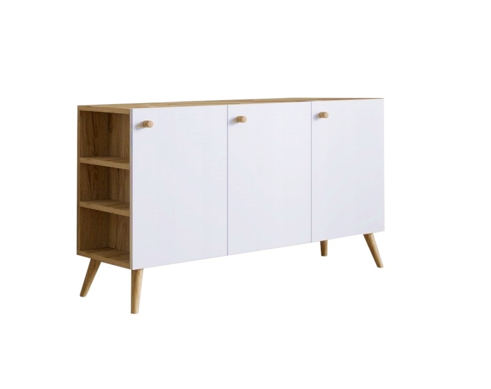 SZAFKA KOMODA TAKLAX styl SKANDYNAWSKI Dąb Craft/Biel - obrazek 2