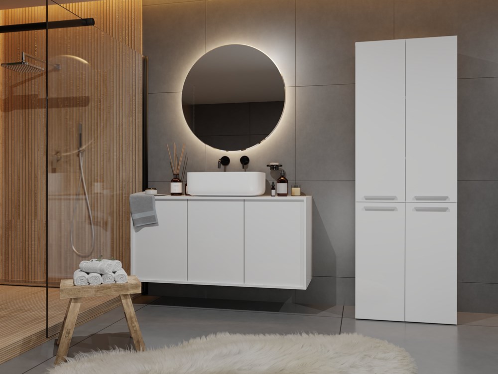 SZAFKA ŁAZIENKOWA NEL DD 2K 60CM - BIEL MAT - obrazek 5