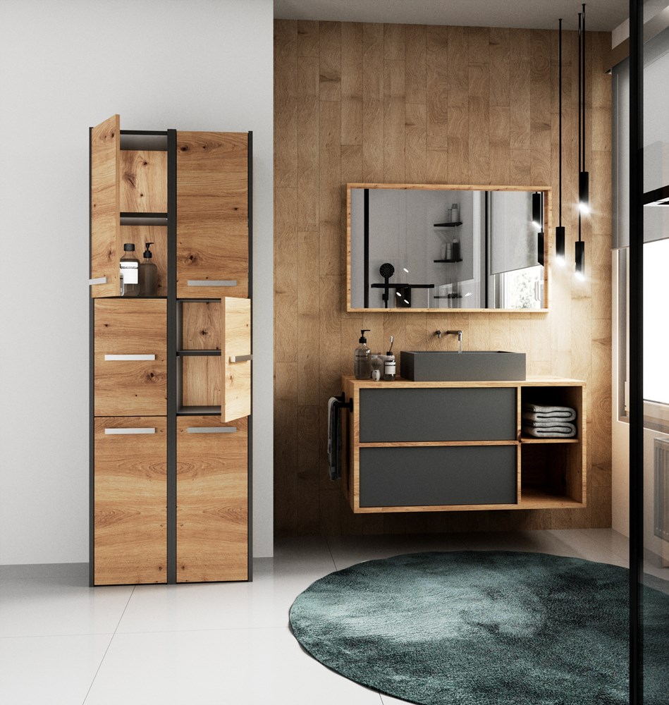 SZAFKA ŁAZIENKOWA 33 ANTRACYT/ARTISAN - obrazek 4
