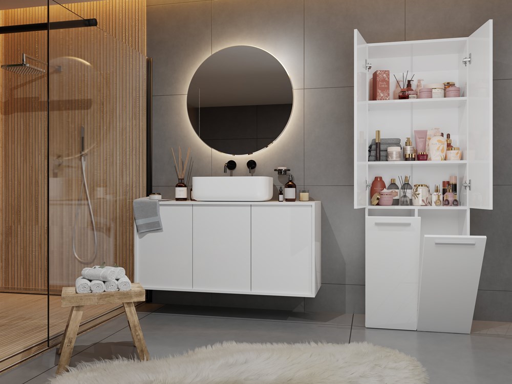 SZAFKA ŁAZIENKOWA NEL DD 2K 60CM - BIEL MAT - obrazek 7