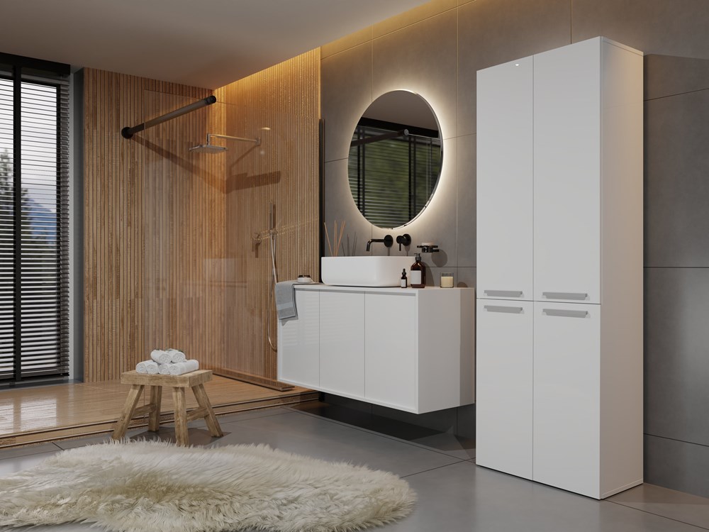 SZAFKA ŁAZIENKOWA NEL DD 2K 60CM - BIEL MAT - obrazek 2