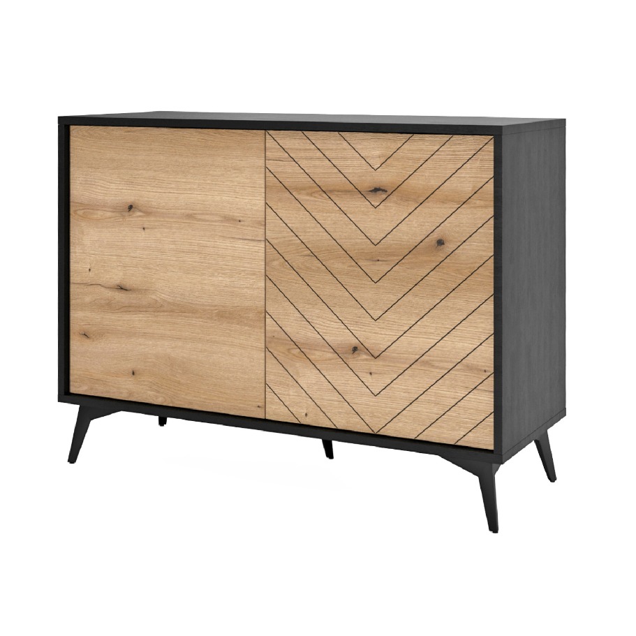 Komoda DIAMOND 02 czarny / dąb evoke