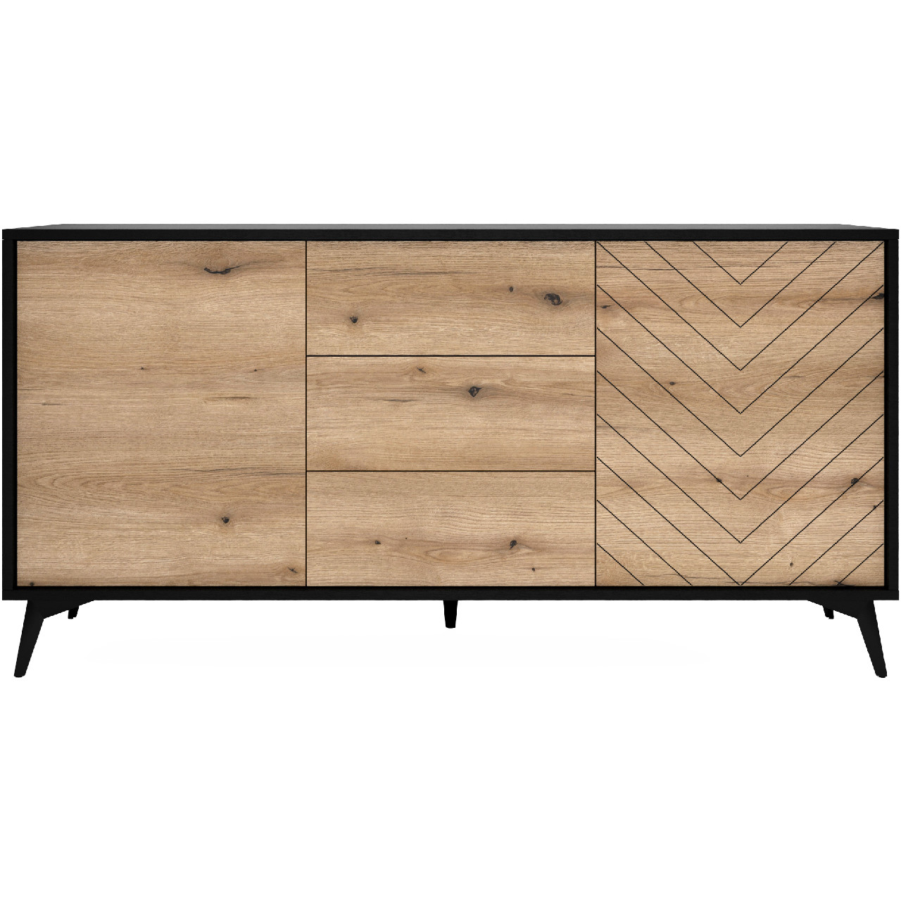 Komoda DIAMOND 06 czarny / dąb evoke - obrazek 3