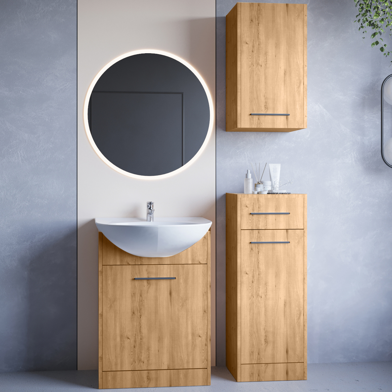 Szafka łazienkowa niska SLIM SL3 dąb artisan - obrazek 2