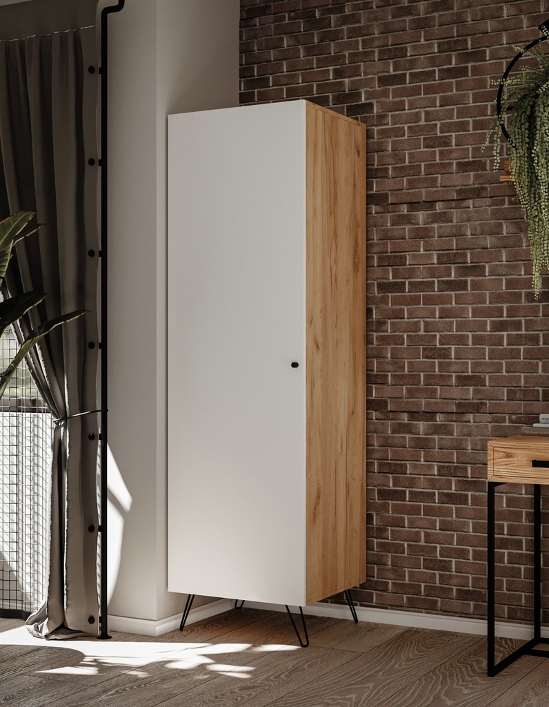 Szafa RIMMI dąb craft złoty/biały styl loft