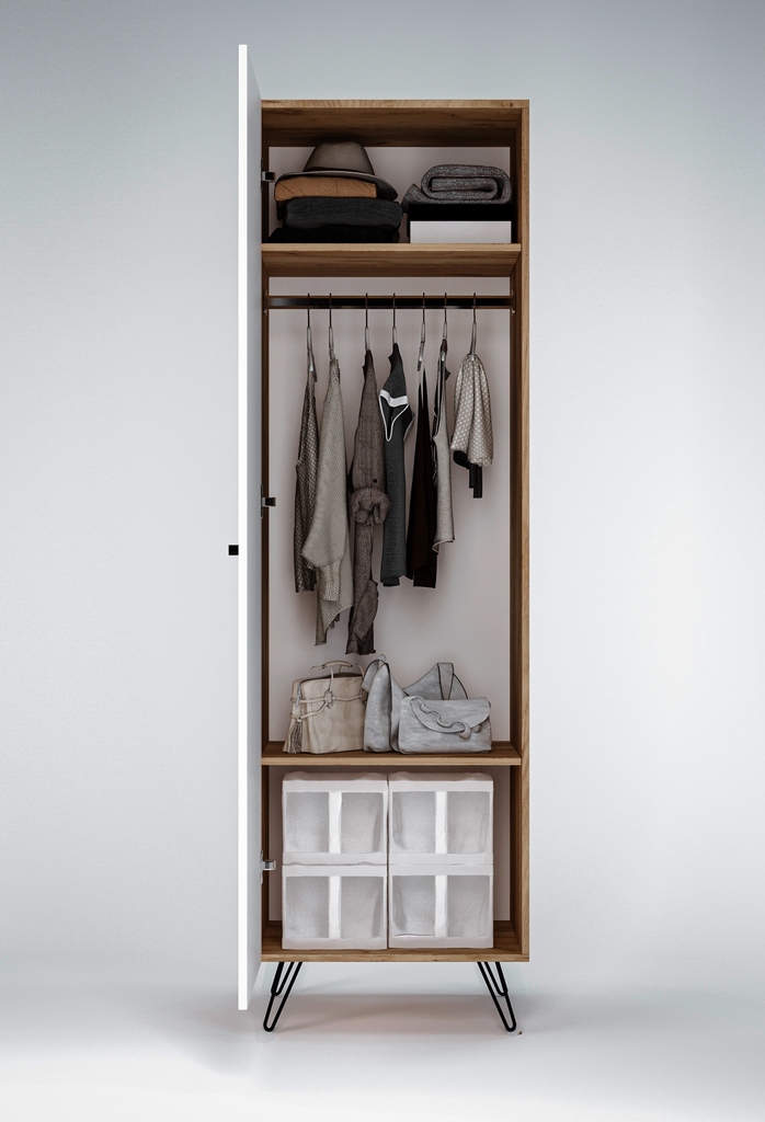 Szafa RIMMI dąb craft złoty/czarny styl loft - obrazek 4