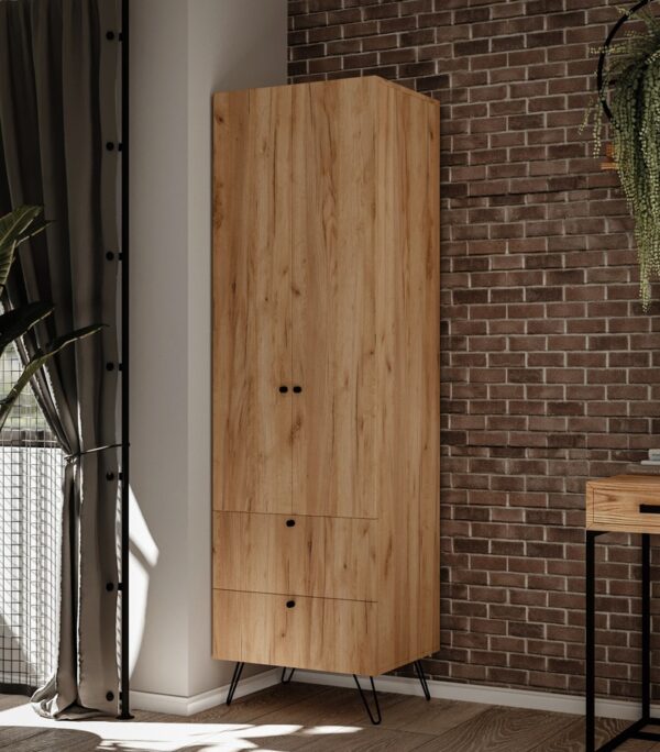 Szafa HUMMO dąb craft złoty styl LOFT