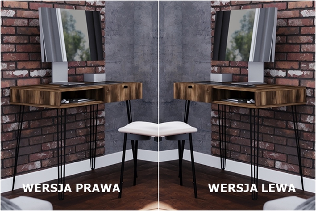 Biurko toaletka TUURI 1S dąb barokowy styl LOFT - obrazek 5
