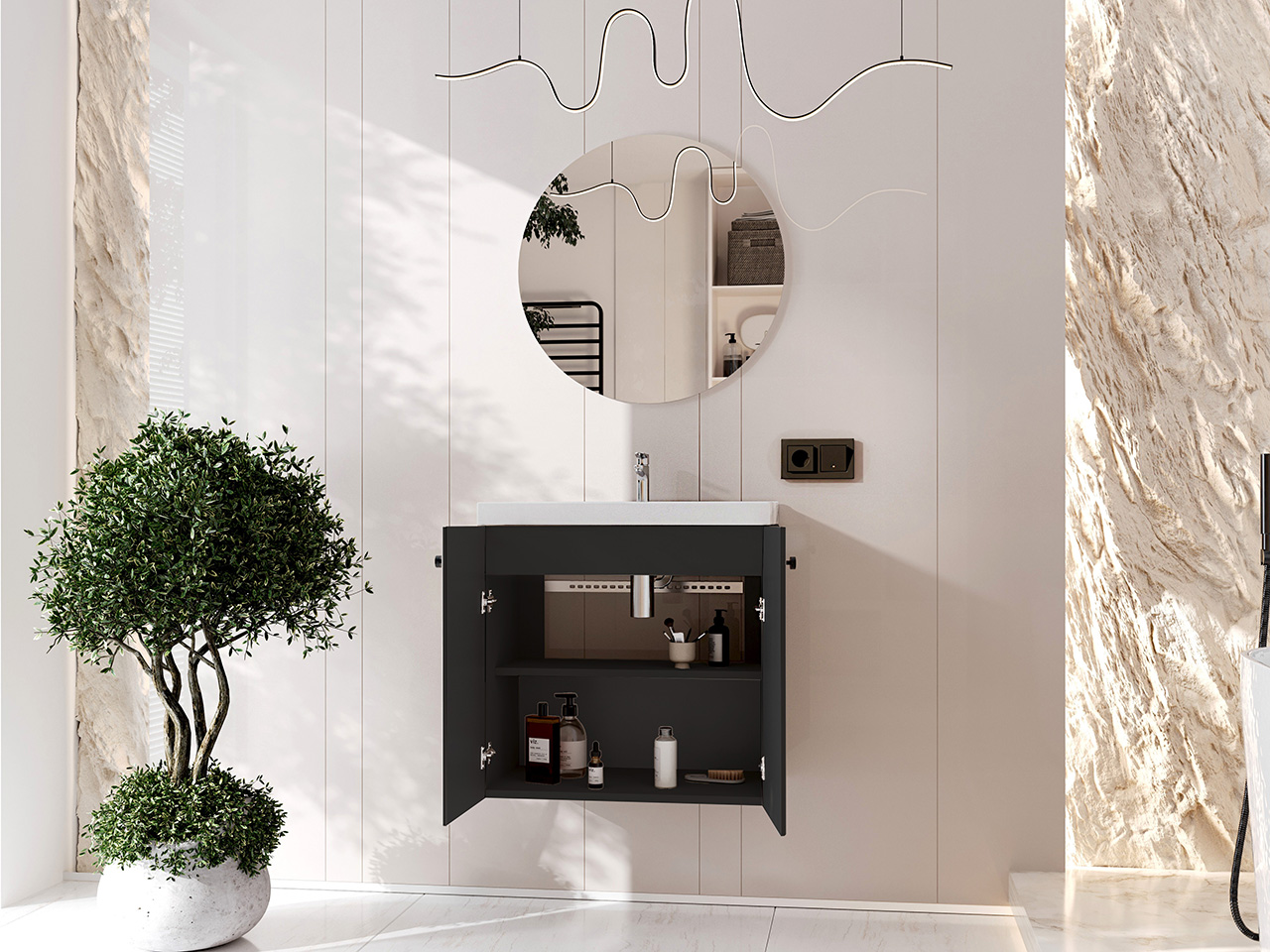 Meble do łazienki ASTO MINI czarny - obrazek 8