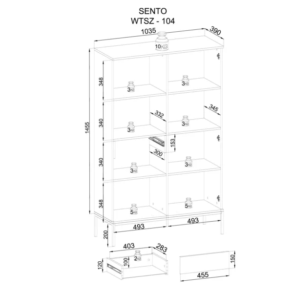 Witryna Komoda SENTO kaszmir LED - obrazek 6
