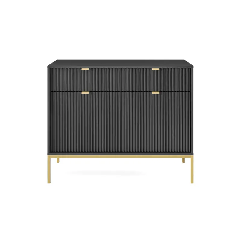 Czarna komoda Nova KSZ-104 złoty stelaż – elegancja i funkcjonalność - obrazek 4