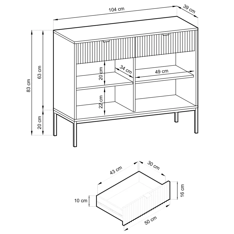 Czarna komoda Nova KSZ-104 złoty stelaż – elegancja i funkcjonalność - obrazek 6