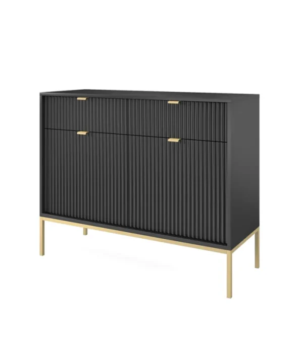 Czarna komoda Nova KSZ-104 złoty stelaż – elegancja i funkcjonalność