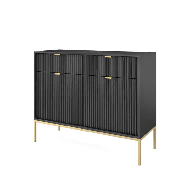 Czarna komoda Nova KSZ-104 złoty stelaż – elegancja i funkcjonalność