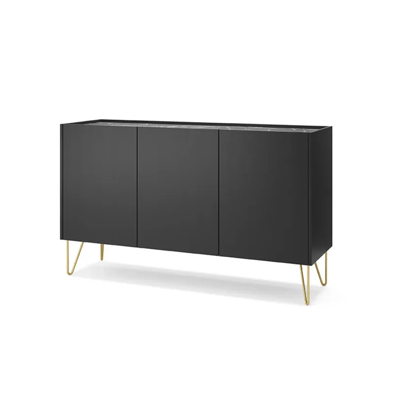 Komoda HARMONY K144 czarna / czarny marmur