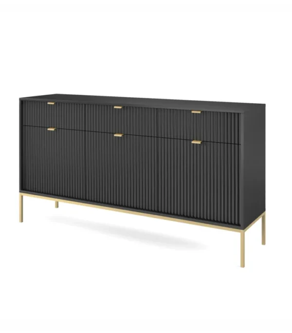 Czarna komoda Nova KSZ-154 złoty stelaż – elegancja i funkcjonalność