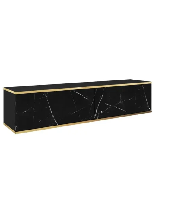 Szafka RTV ORO 135cm Marmur Black Royal – elegancja i funkcjonalność