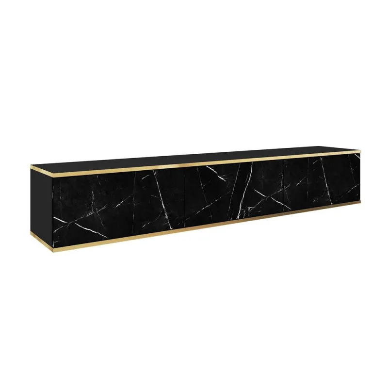 Szafka RTV ORO 175cm Marmur Black Royal - elegancja i funkcjonalność