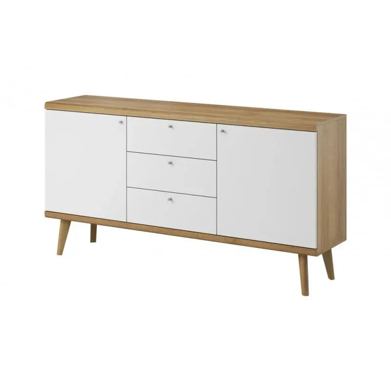Komoda PRIMO PKSZ160 dąb riviera / biały – elegancja i funkcjonalność