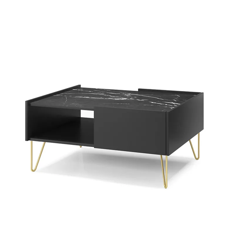 Stolik kawowy HARMONY L97 czarny / czarny marmur