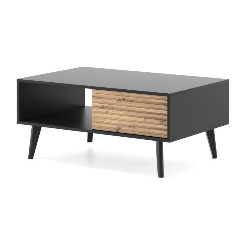 Ława, Stolik kawowy WILLOW L104 czarna/dąb artisan – elegancja i funkcjonalność