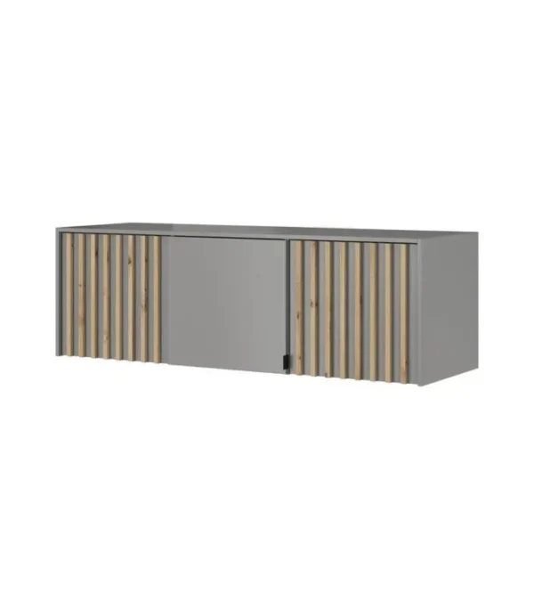 Nadstawka Do Szafy NELLY 3D Szary/Dąb Artisan Lamele
