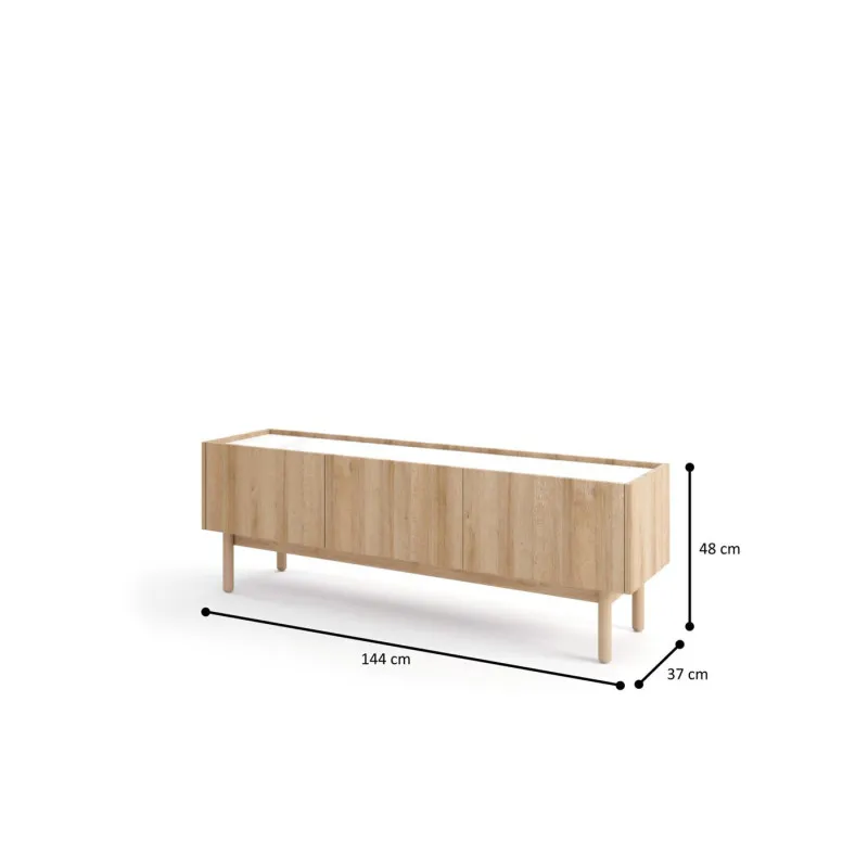 Szafka BOHO RTV-144 dąb riviera/marmur bianco - obrazek 4