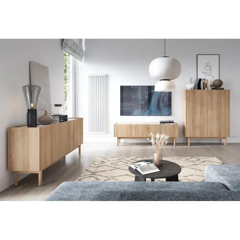 Szafka BOHO RTV-144 dąb riviera/marmur bianco - obrazek 5