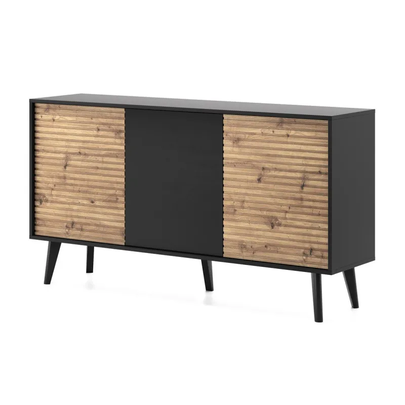 Komoda WILLOW K-154 czarna/dąb artisan – elegancja i funkcjonalność