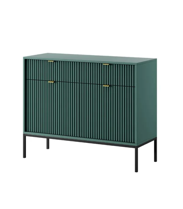 Zielona komoda Nova KSZ-104 czarny stelaż – elegancja i funkcjonalność