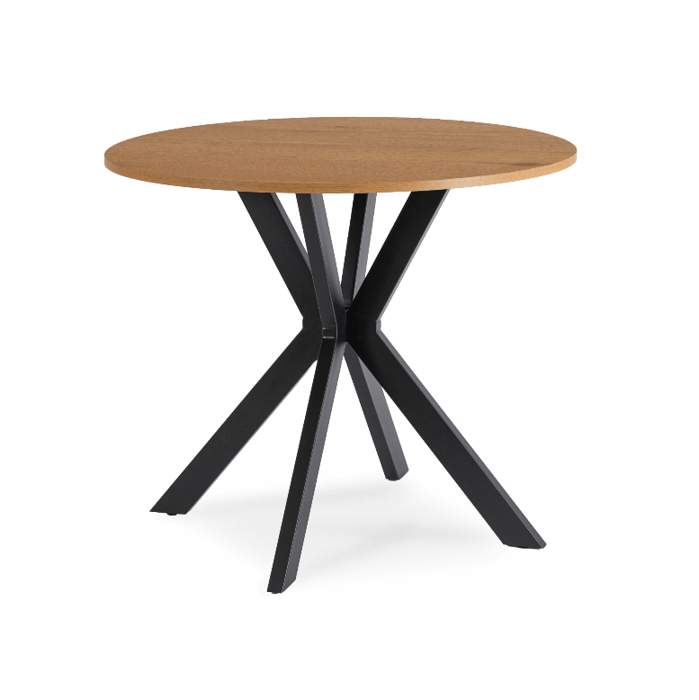 Stół LAUREN 90 cm Dąb Złoty/Czarny