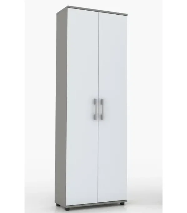 Regał  szafa biurowa G 80 2d Szary z białymi frontami 80/32 cm