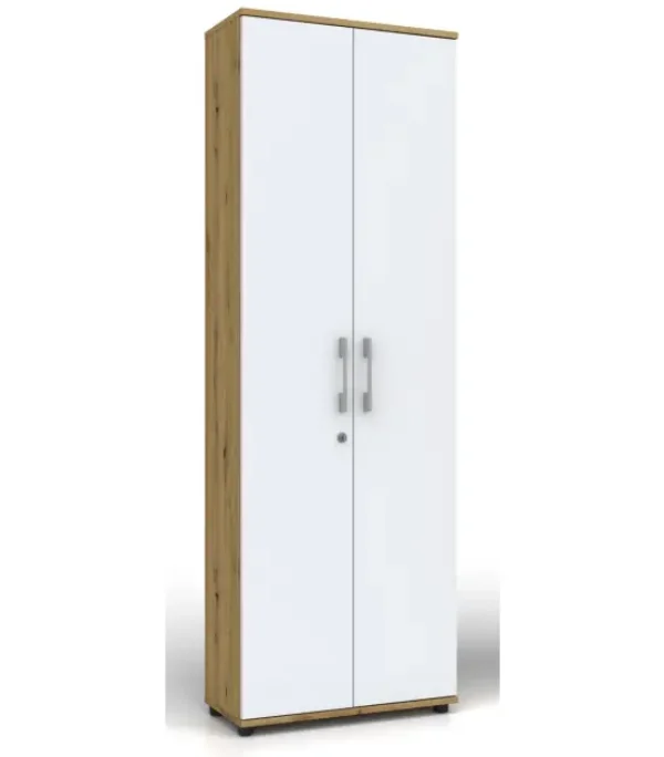 Regał Szafa G 60 2d Dąb ARTISAN / biale drzwi z zamkiem 60/40 cm