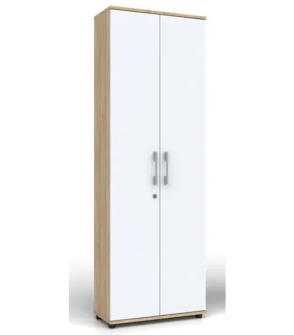 Regał Szafa G 60 2d Dąb Sonoma / biale drzwi z zamkiem 60/40 cm