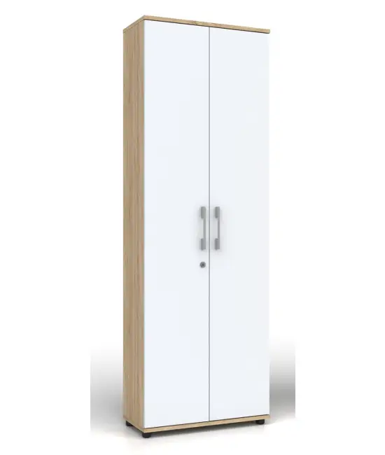 Regał Szafa G 60 2d Dąb Sonoma / biale drzwi z zamkiem 60/32 cm