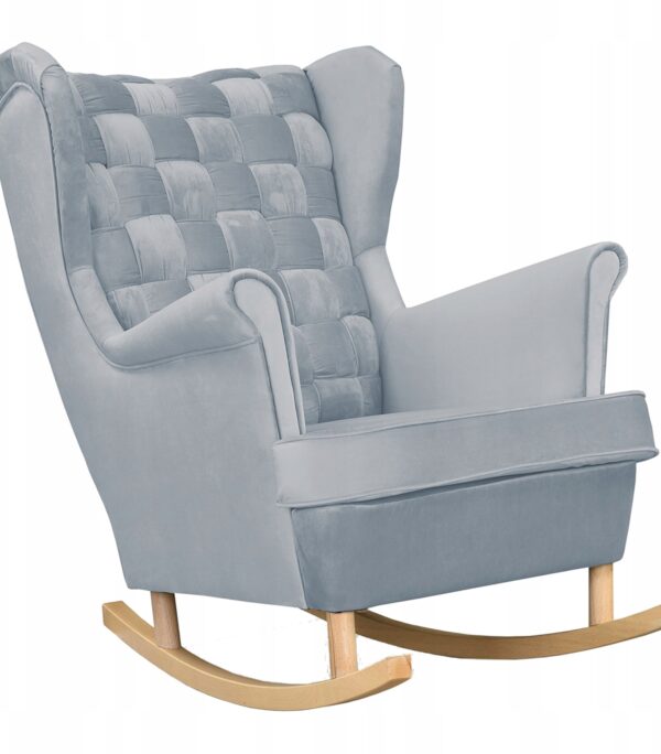 Fotel uszak Carol bujany skandynawski Family Meble stalowy, siwy jasny