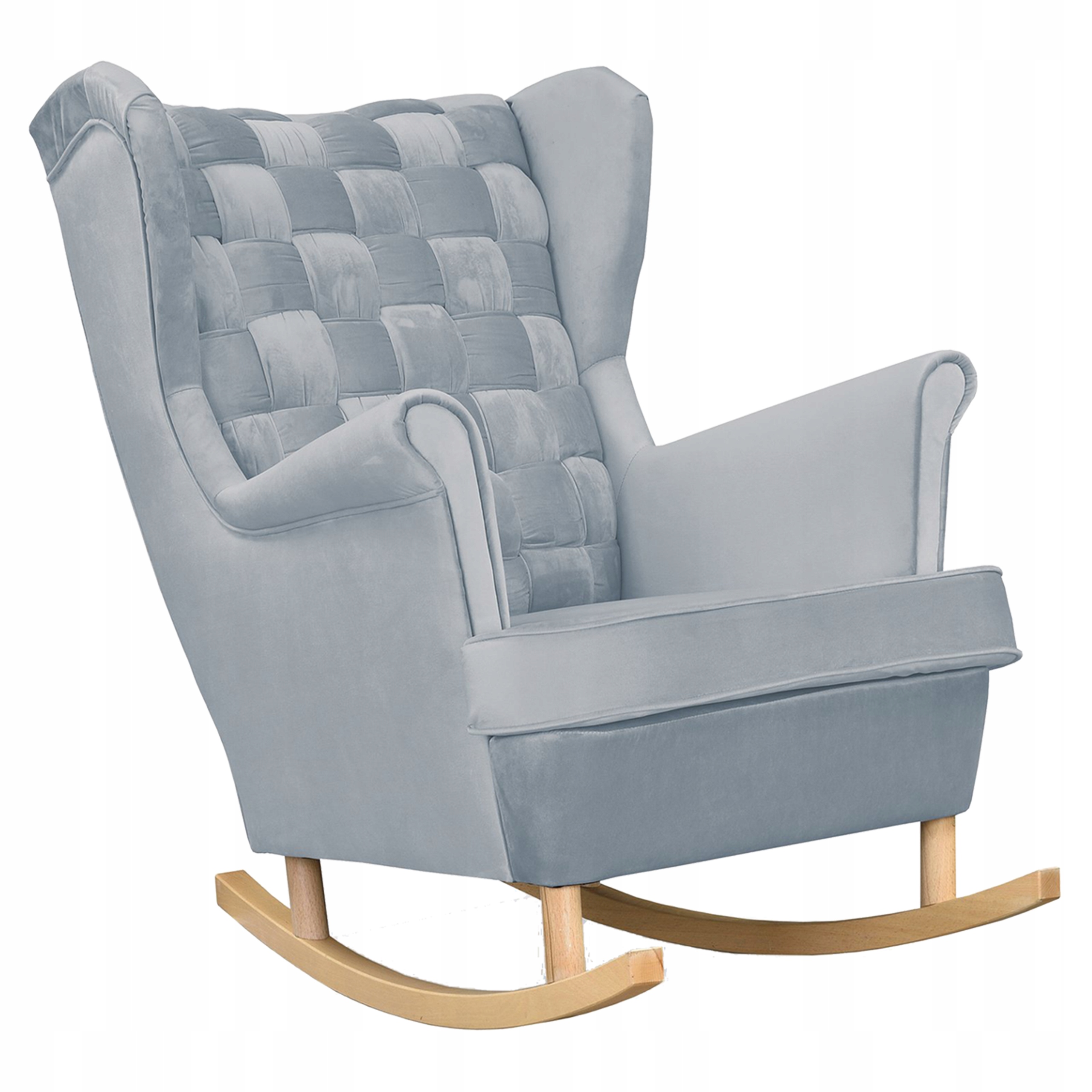 Fotel uszak Carol bujany skandynawski Family Meble stalowy, siwy jasny