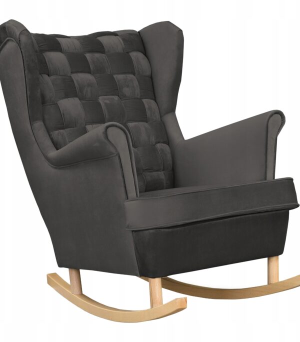 Fotel uszak Carol bujany skandynawski Family Meble grafitowy ciemny