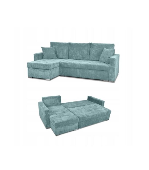 Narożnik Bonito rozkładany z funkcją spania Family Meble sztruks różne kolory