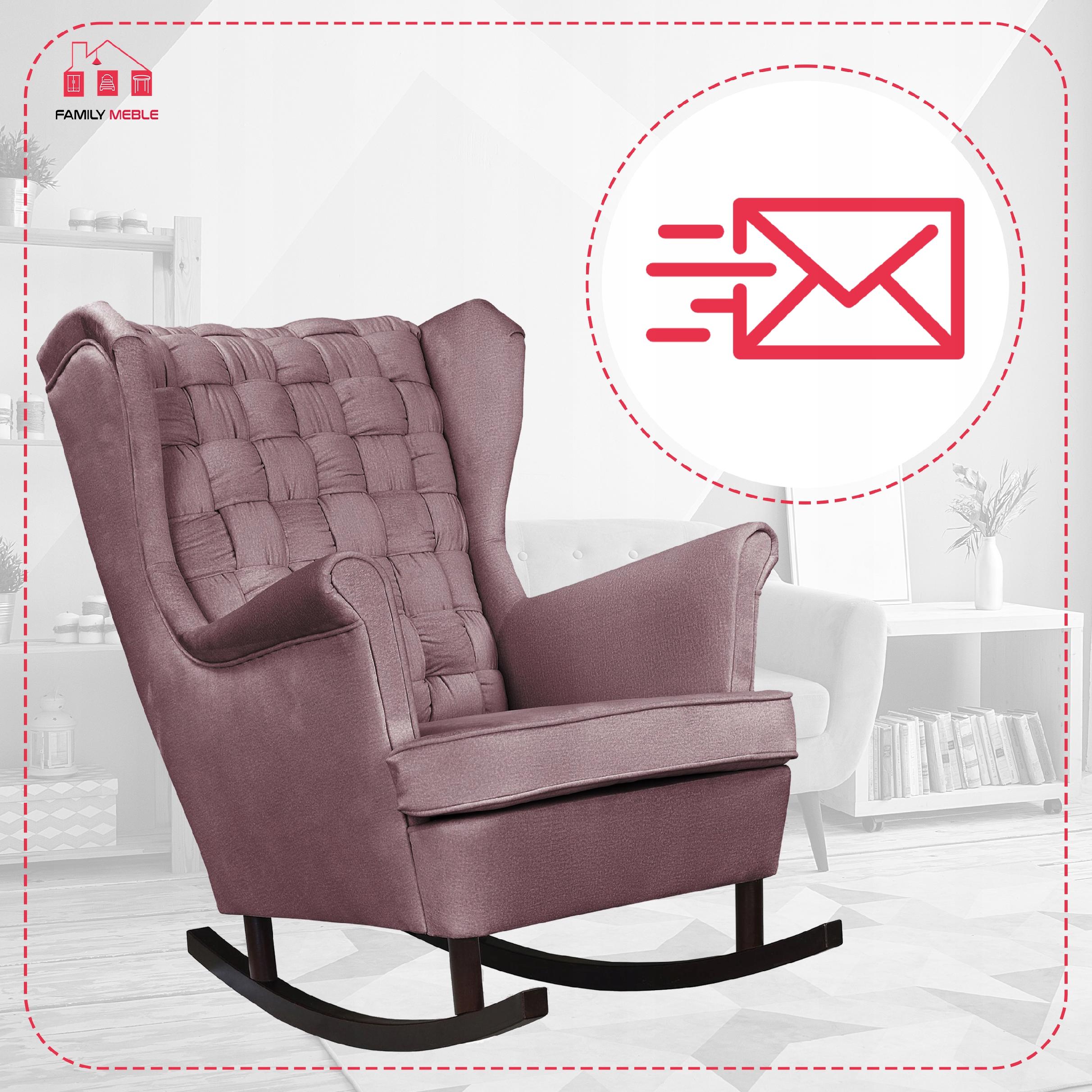 Fotel uszak Carol bujany skandynawski Family Meble brudny róż, różowy - obrazek 7