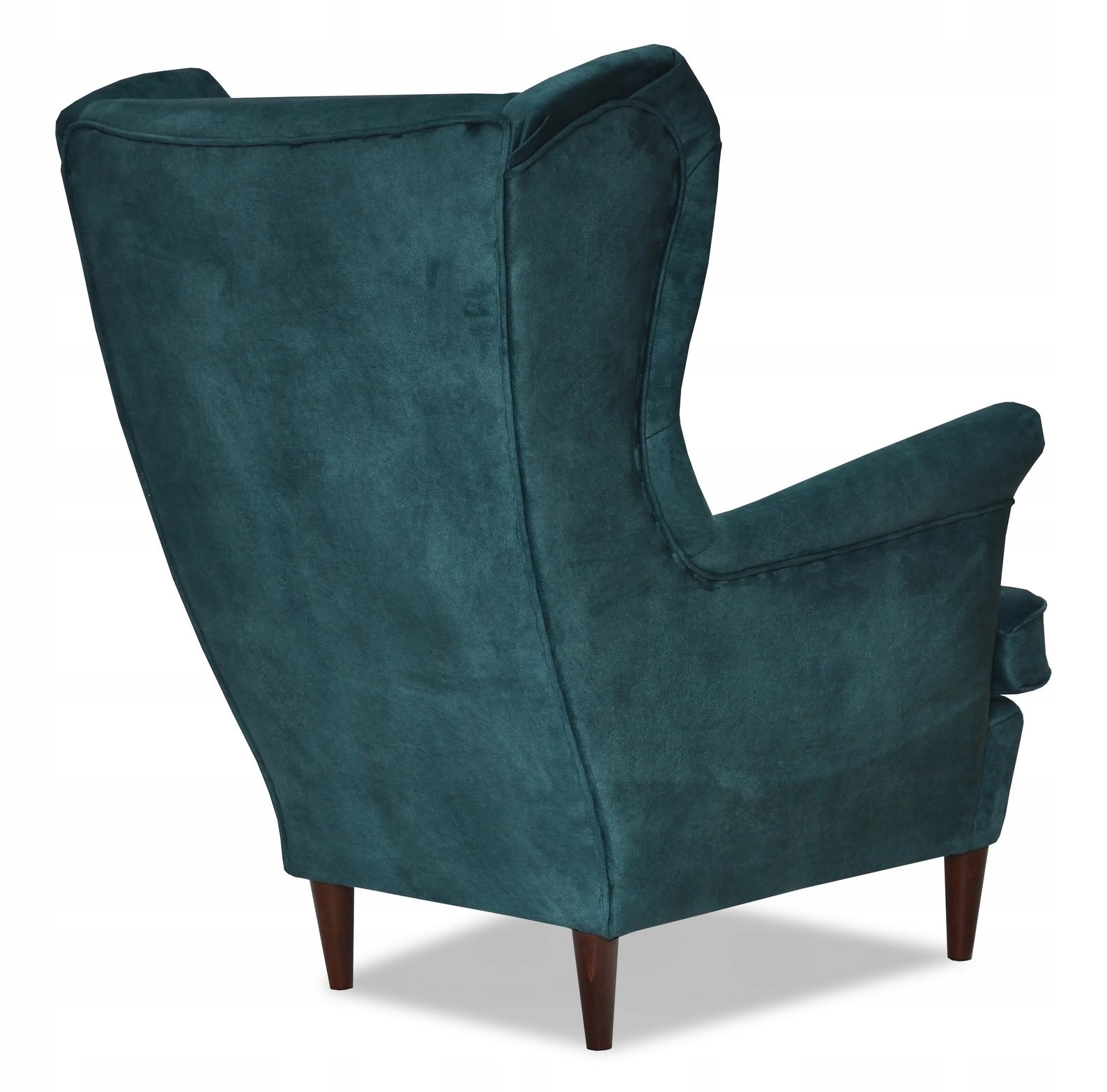 Fotel uszak ARI skandynawski Family Meble ciemnozielony zamszowy kolor - obrazek 3