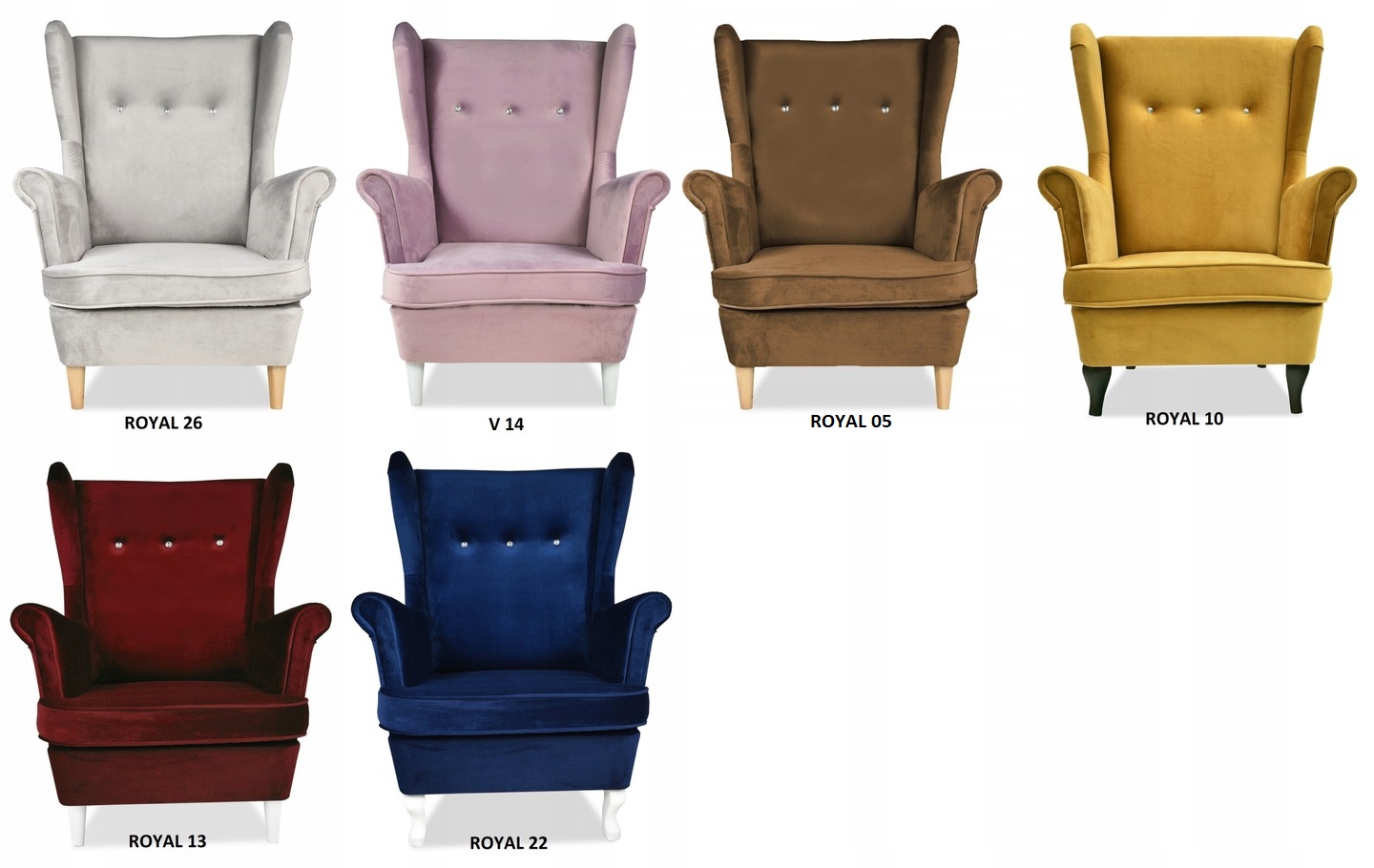 Fotel uszak ARI skandynawski Family Meble bordowy wiśniowy aksamit - obrazek 10