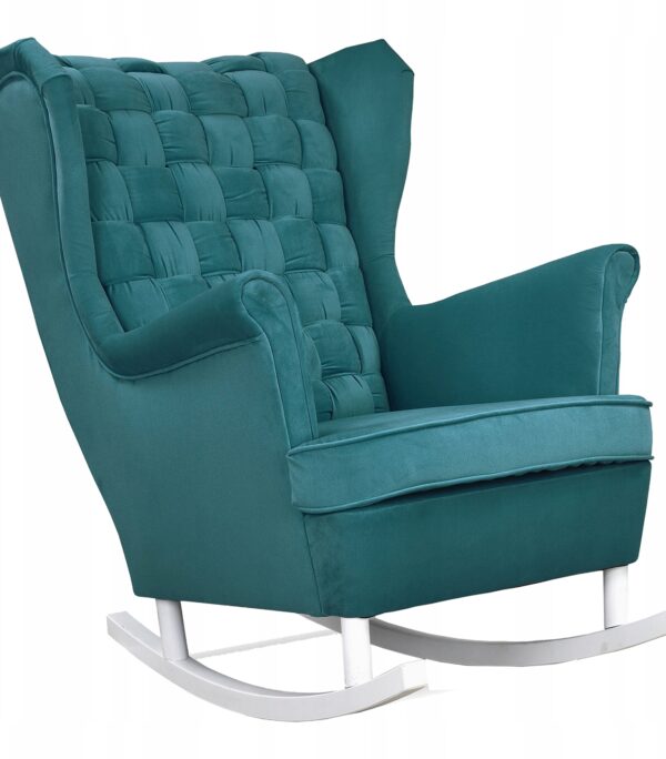 Fotel uszak Carol bujany skandynawski Family Meble turkusowy niebieski