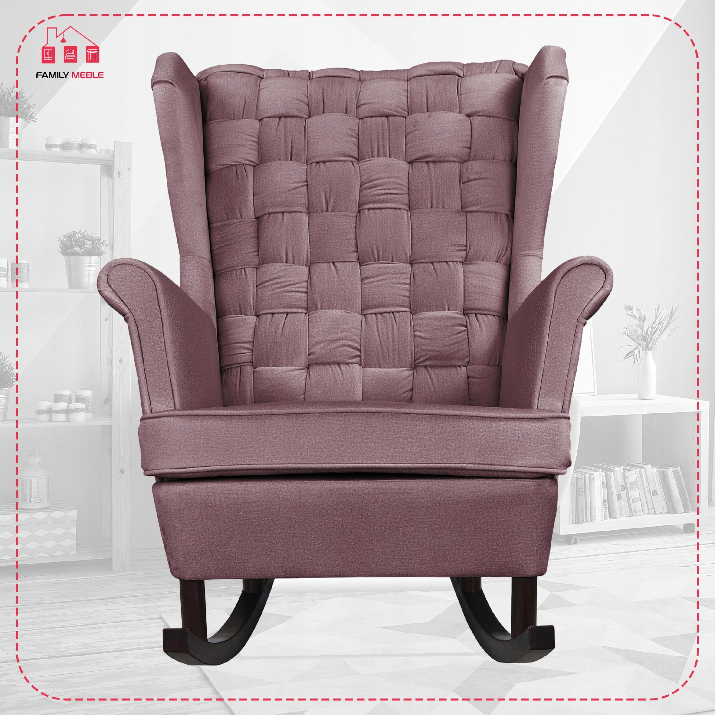 Fotel uszak Carol bujany skandynawski Family Meble brudny róż, różowy - obrazek 2