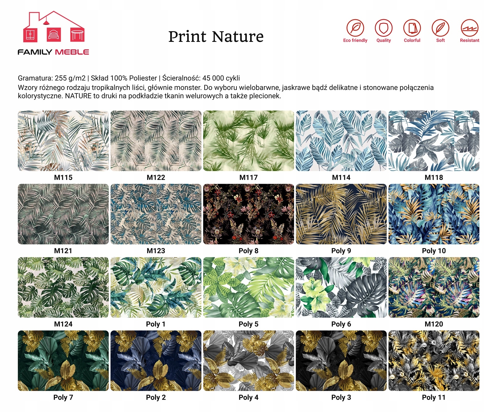 Fotel uszak ARI PRINT skandynawski Family Meble liście monstera tropik - obrazek 15