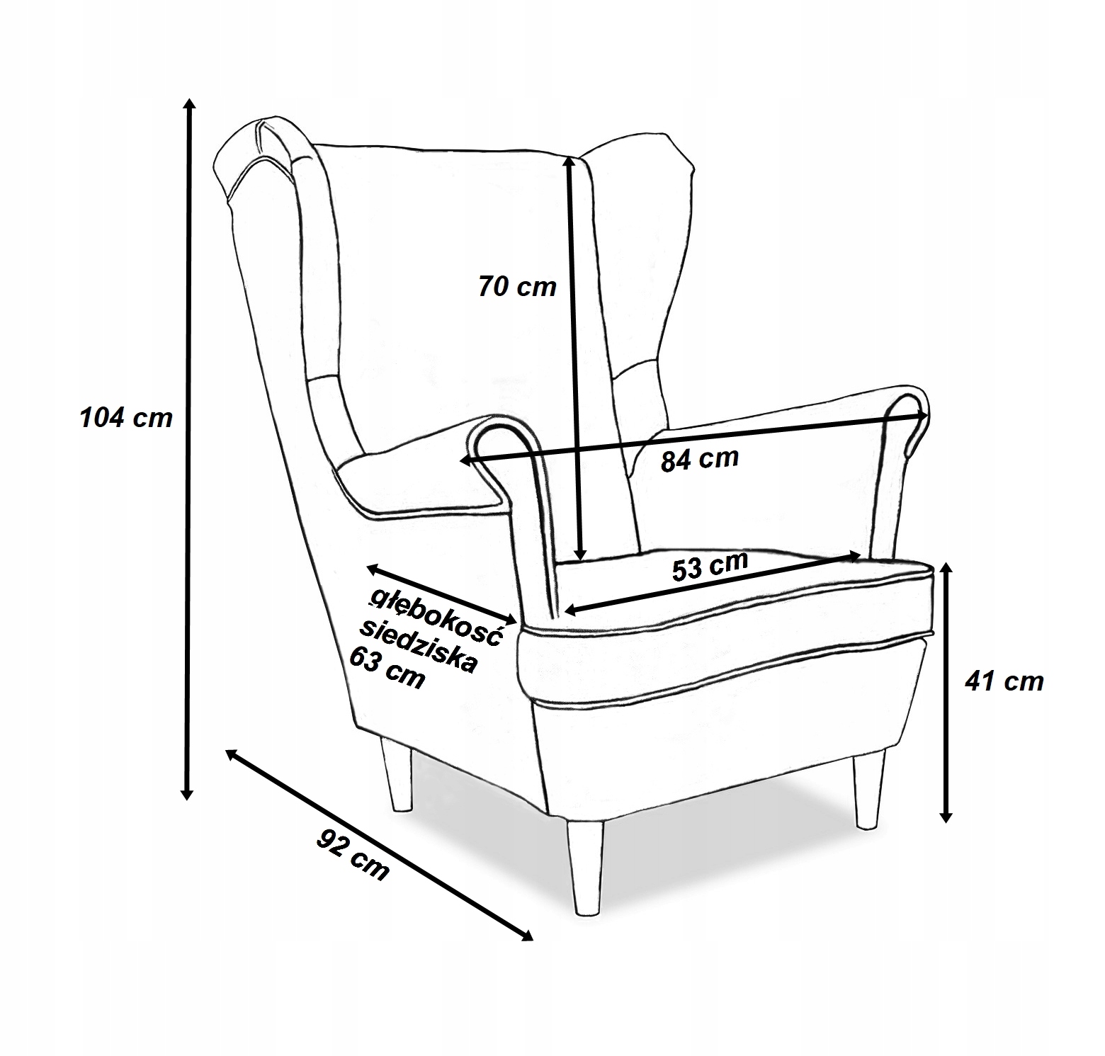 Fotel uszak Carol skandynawski Family Meble przeplatane OPARCIE grafit - obrazek 10