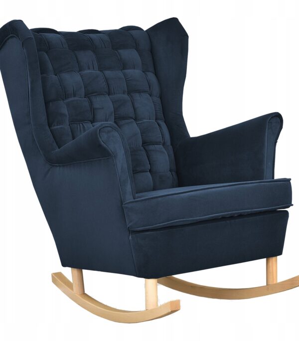 Fotel uszak Carol bujany skandynawski Family Meble granatowy niebieski
