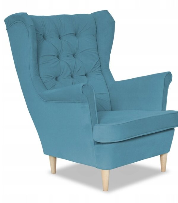 Fotel uszak Gaja skandynawski Family Meble TURKUSOWY