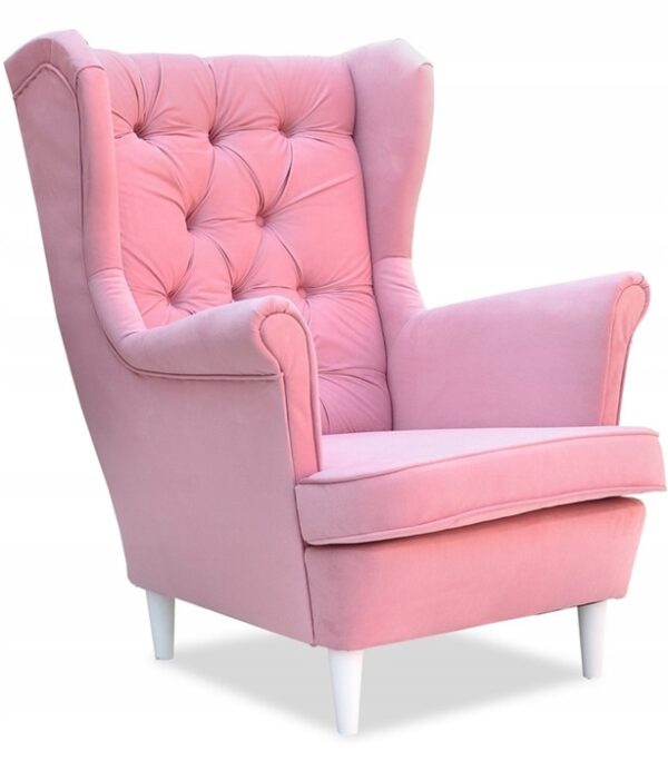 Fotel uszak Gaja skandynawski Family Meble malinowy różowy GIRL decor