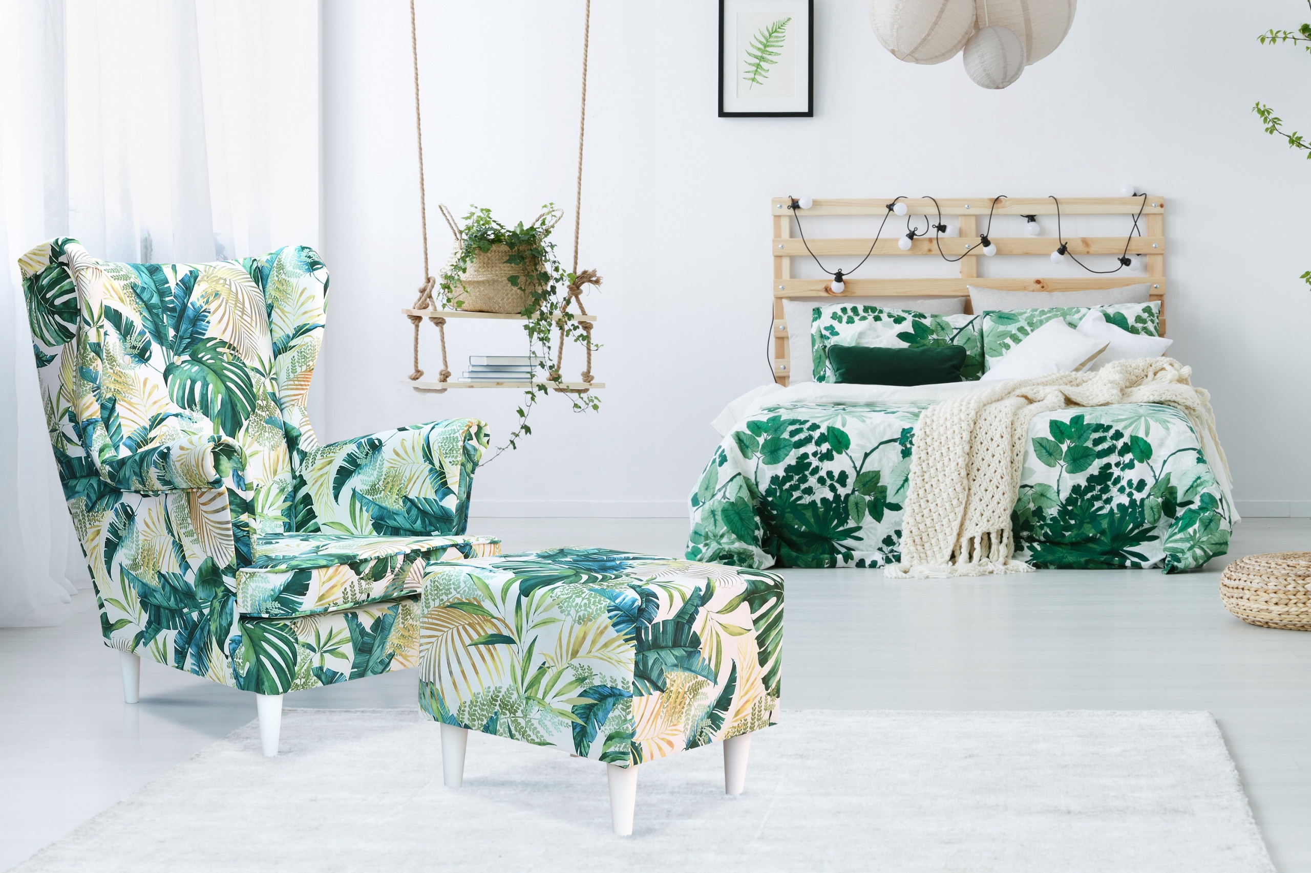 Fotel uszak Carol skandynawski Family Meble błękitno szary aksamit - obrazek 5